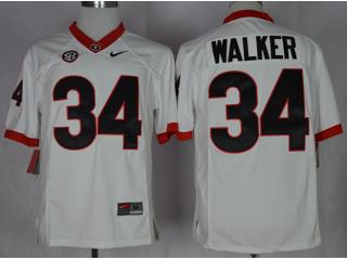 Georgia Bulldogs 34 Herchel Walker College Football Jersey White