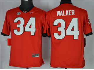 Georgia Bulldogs 34 Herchel Walker College Football Jersey Red