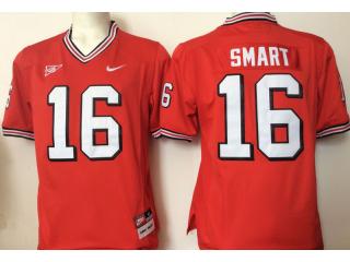 Georgia Bulldogs 16 Kirby Smart College Football Jersey Red