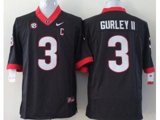 Georgia Bulldogs 3 Todd Gurley II College Football Jersey WhiteGeorgia Black