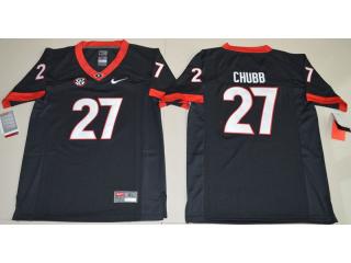 Youth Georgia Bulldogs 27 Nick Chubb College Football Jersey Black