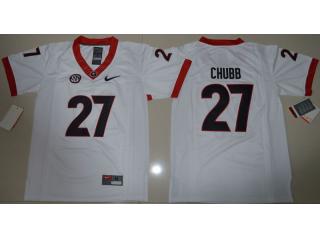 Youth Georgia Bulldogs 27 Nick Chubb College Football Jersey White