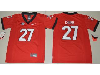 Youth Georgia Bulldogs 27 Nick Chubb College Football Jersey Red