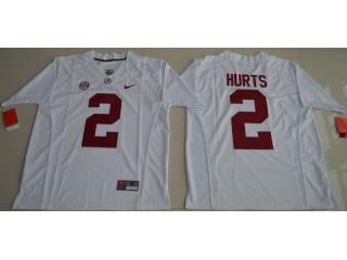 Alabama Crimson Tide 2 Jalen Hurts College Football Jersey White