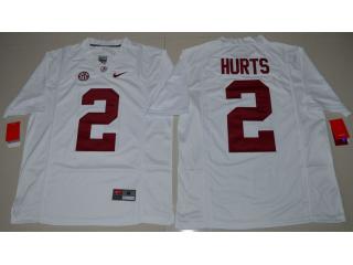 Alabama Crimson Tide 2 Jalen Hurts College Football Jersey White