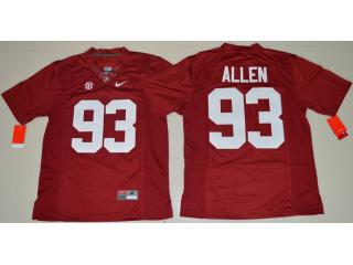 Alabama Crimson Tide 93 Jonathan Allen College Football Jersey Red