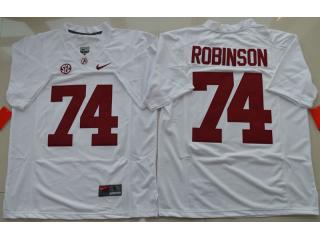 Alabama Crimson Tide 74 Cam Robinson College Football Jersey White