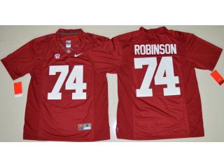 Alabama Crimson Tide 74 Cam Robinson College Football Jersey Red