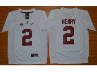 Youth Alabama Crimson Tide 2 Derrick Henry College Football Jersey White