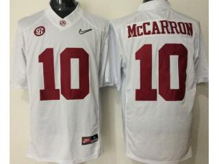 Alabama Crimson Tide 10 AJ McCarron College Football Jersey White Diamond Edition