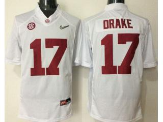 Alabama Crimson Tide 17 Kenyan Drake College Football Jersey White Diamond Edition