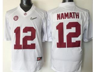Alabama Crimson Tide 12 Joe Namath College Football Jersey White Diamond Edition
