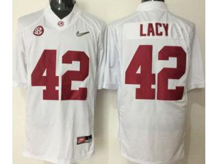 Alabama Crimson Tide 42 Eddie Lacy College Football Jersey White Diamond Edition