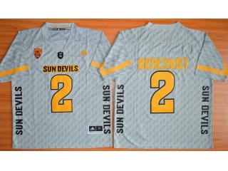 Arizona State Sun Devils 2 Mike Bercovici College Football Jersey WhiteArizona Gray