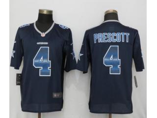 Dallas Cowboys 4 Dak Prescott Navy Blue Strobe Limited Jersey