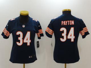 Women Chicago Bears 34 Walter Payton Football Jersey Legend Navy Blue