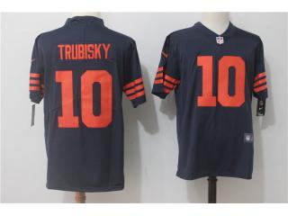 Chicago Bears 10 Mitchell Trubisky Football Jersey Legend Navy Blue Orange Word