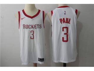 2017 -2018 Nike Houston Rockets 3 Chris Paul Basketball Jersey White Player Edition