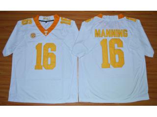 Tennessee Volunteers 16 Peyton Manning Coolege Football Jersey White