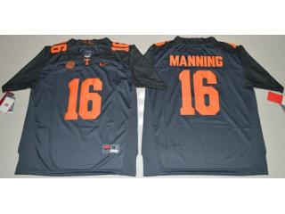 Tennessee Volunteers 16 Peyton Manning Coolege Football Jersey Gray Orange Word