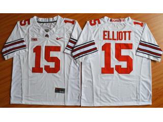 Ohio State Buckeyes 15 Ezekiel Elliott College Football Jersey White