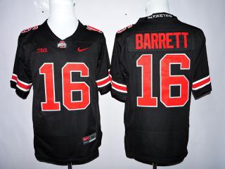 Ohio State Buckeyes 16 J.T. Barrett College Football Jersey Black Red Word
