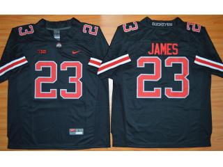 Ohio State Buckeyes 23 Lebron James College Football Jersey Black Red Word