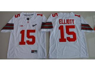 Ohio State Buckeyes 15 Ezekiel Elliott College Football Jersey White Diamond Quest