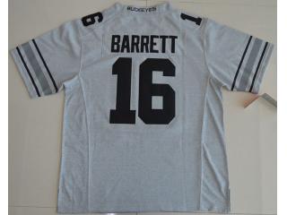 Ohio State Buckeyes 16 J.T. Barrett College Football Jersey Gridion Grey II