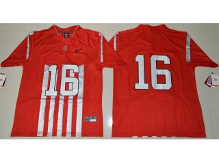 Ohio State Buckeyes 16 J.T Barrett College Football 1917 Throwback Limited Jersey Red