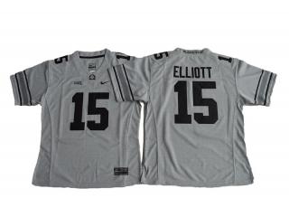 Women Ohio State Buckeyes 15 Ezekiel Elliott College Football Jersey Gridion Grey