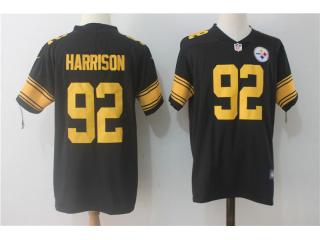 Pittsburgh Steelers 92 James Harrison Football Jersey Legend Black Yellow Word