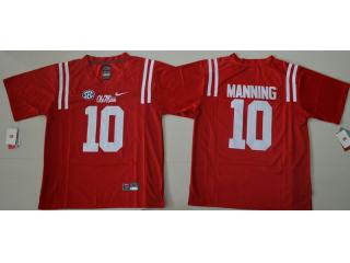 Ole Miss Rebels 10 Eli Manning College Football Jersey Red