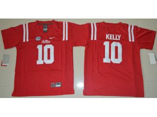 Youth Ole Miss Rebels 10 Chad Kelly College Football Jersey Red