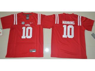 Youth Ole Miss Rebels 10 Eli Manning College Football Jersey Red