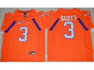 2016 Clemson Tigers 3 Artavis Scott College Football Jersey Orange