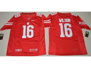 Under Armour Wisconsin Badgers 16 Russell Wilson College Football Jersey Red