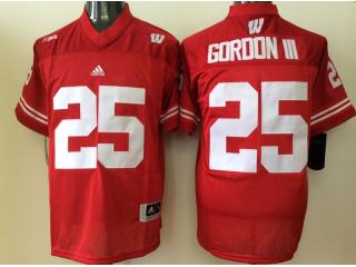 Wisconsin Badgers 25 Melvin Gordon III College Football Jersey Red