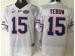 Florida Gators 15 Tim Tebow College Football Jersey White