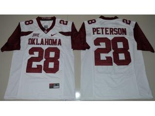 Oklahoma Sooners 28 Adrian Peterson College Football Jersey White