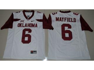 Oklahoma Sooners 6 Baker Mayfield College Football Jersey White