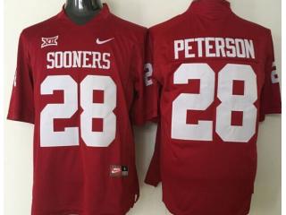 Oklahoma Sooners 28 Adrian Peterson College Football Jersey Red