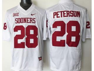 Oklahoma Sooners 28 Adrian Peterson College Football Jersey White