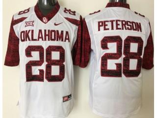 Youth Oklahoma Sooners 28 Adrian Peterson College Football Jersey White