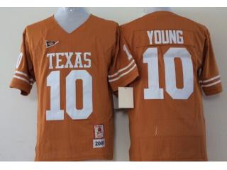 Texas Longhorns 10 Vince Young College Football Throwback Jersey Orange