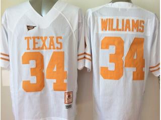 Texas Longhorns 34 Ricky Williams College Football Throwback Jersey White