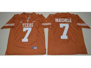 Texas Longhorns 7 Shane Buechele College Football Jersey Orange