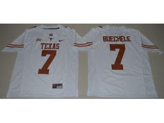 Texas Longhorns 7 Shane Buechele College Football Jersey White