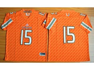 Miami Hurricanes 15 Brad Kaaya College Football Jersey Orange