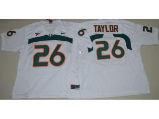 Miami Hurricanes 26 Sean Taylor College Football Jersey White